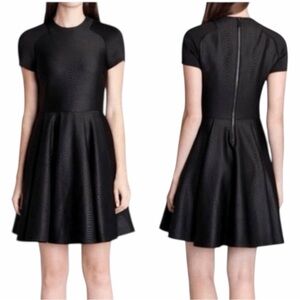 NWT! Ted Baker London Black Melisse Snake Embossed Neoprene Mini Dress. Size 2.